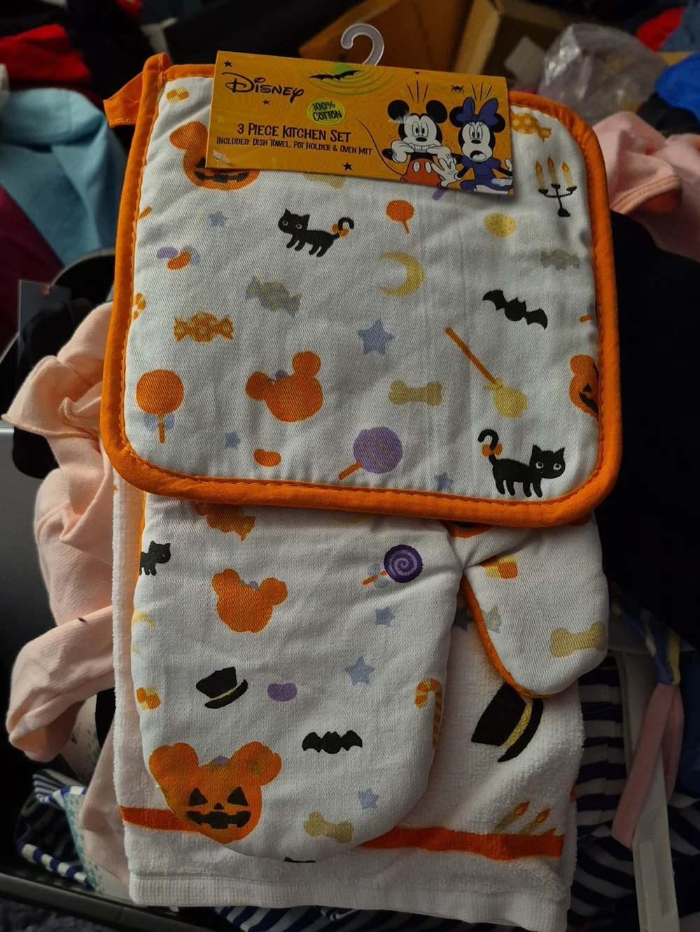 Disney Halloween Mickey Minnie 3 pc Kitchen Set - New